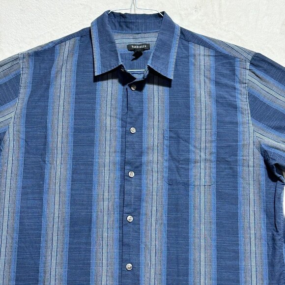 Van Heusen Fit Blue Dress Shirt Short Sleeve Mens Large 16-16.5 - Picture 2 of 10
